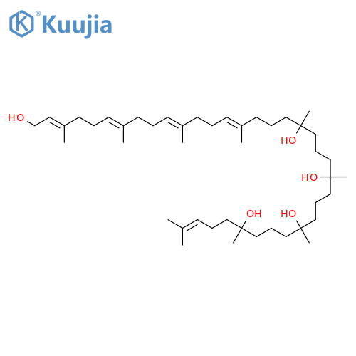 2,6,10,14,34-Hexatriacontapentaene-1,19,23,27,31-pentol,3,7,11,15,19,23,27,31,35-nonamethyl-, (2E,6E,10E,14E,19S,23S,27S,31S)- structure