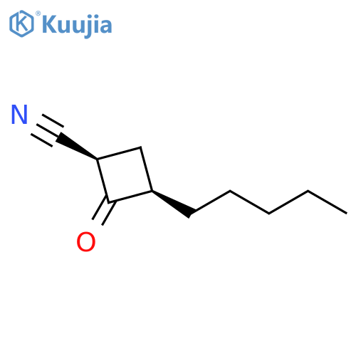 Cyclobutanecarbonitrile, 2-oxo-3-pentyl-, cis- structure