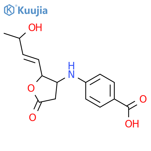 Benzoic acid,4-[[tetrahydro-2-(3-hydroxy-1-butenyl)-5-oxo-3-furanyl]amino]- (9CI) structure