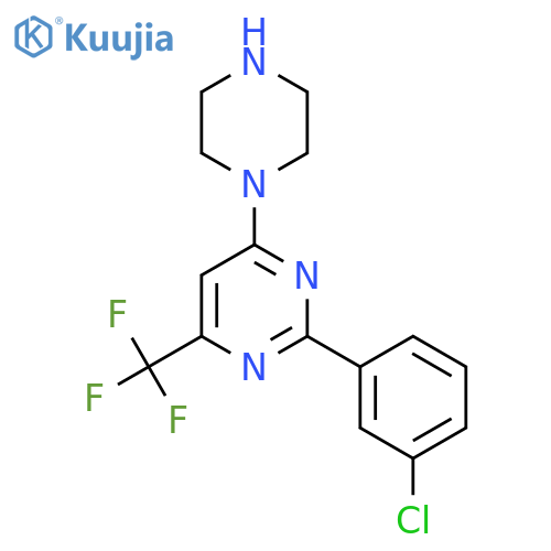 2-(3-Chlorophenyl)-4-piperazin-1-yl-6-(trifluoromethyl)pyrimidine structure
