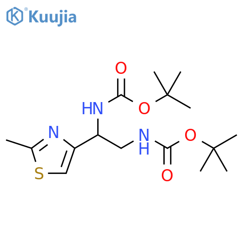 tert-butyl N-(2-{(tert-butoxy)carbonylamino}-2-(2-methyl-1,3-thiazol-4-yl)ethyl)carbamate structure
