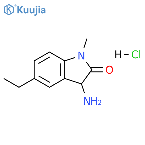 3-amino-5-ethyl-1-methyl-2,3-dihydro-1H-indol-2-one hydrochloride structure