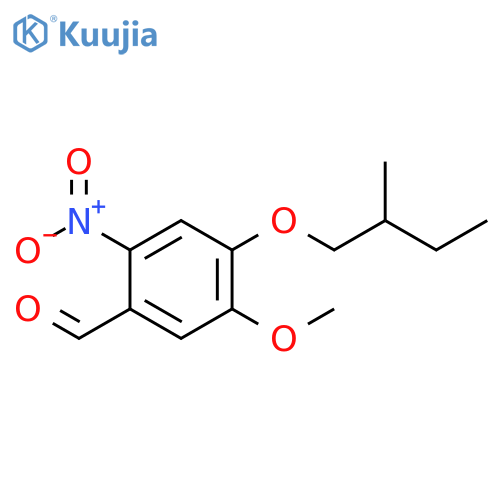 5-methoxy-4-(2-methylbutoxy)-2-nitrobenzaldehyde structure