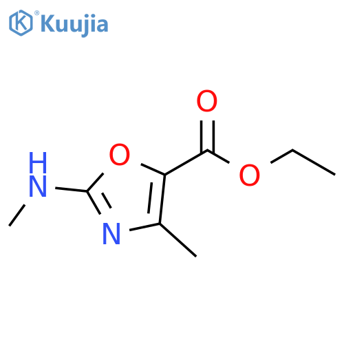 ethyl 4-methyl-2-(methylamino)-1,3-oxazole-5-carboxylate structure