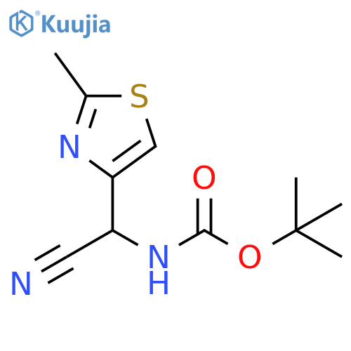 tert-butyl N-cyano(2-methyl-1,3-thiazol-4-yl)methylcarbamate structure