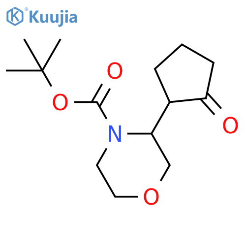 tert-butyl 3-(2-oxocyclopentyl)morpholine-4-carboxylate structure