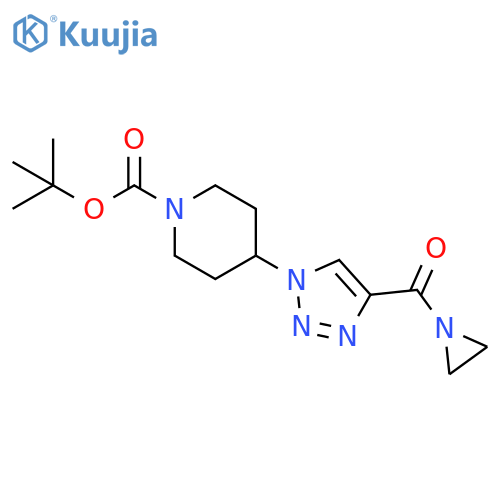 tert-butyl 4-4-(aziridine-1-carbonyl)-1H-1,2,3-triazol-1-ylpiperidine-1-carboxylate structure