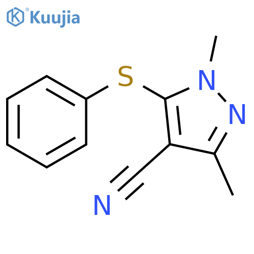 1,3-Dimethyl-5-(phenylsulfanyl)-1H-pyrazole-4-carbonitrile structure