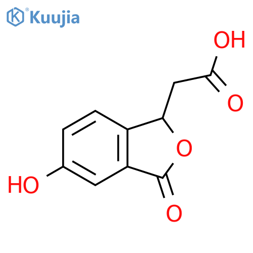 2-(5-Hydroxy-3-oxo-1,3-dihydroisobenzofuran-1-yl)acetic acid structure