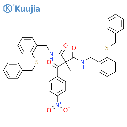 Propanediamide,2-methyl-2-(4-nitrobenzoyl)-N,N'-bis[[2-[(phenylmethyl)thio]phenyl]methyl]- structure