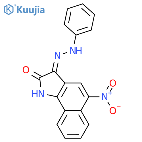 1H-Benz[g]indole-2,3-dione, 5-nitro-, 3-(phenylhydrazone), (E)- structure
