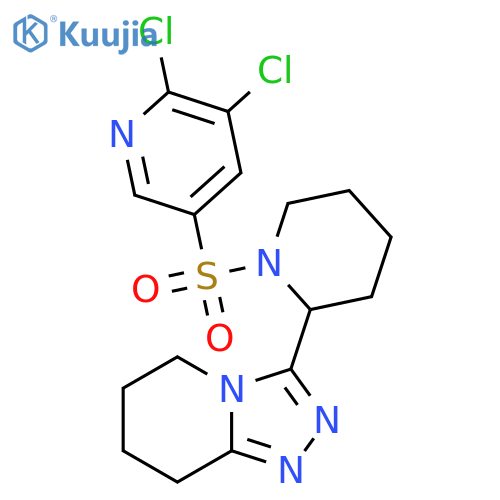 2,3-dichloro-5-[(2-{5H,6H,7H,8H-[1,2,4]triazolo[4,3-a]pyridin-3-yl}piperidin-1-yl)sulfonyl]pyridine structure
