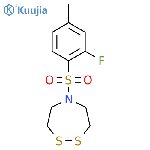 5-(2-Fluoro-4-methylbenzenesulfonyl)-1,2,5-dithiazepane structure
