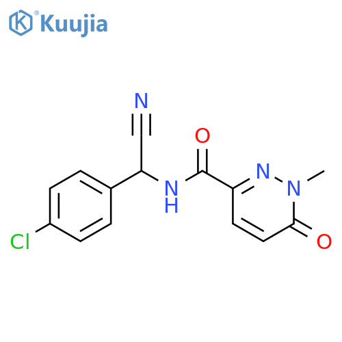 N-[(4-chlorophenyl)(cyano)methyl]-1-methyl-6-oxo-1,6-dihydropyridazine-3-carboxamide structure