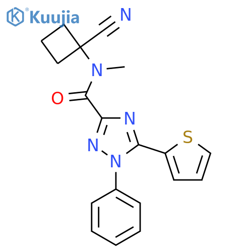 N-(1-cyanocyclobutyl)-N-methyl-1-phenyl-5-(thiophen-2-yl)-1H-1,2,4-triazole-3-carboxamide structure