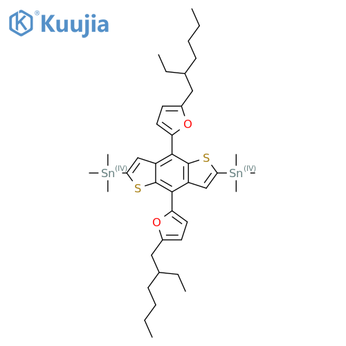 (4,8-Bis(5-(2-ethylhexyl)furan-2-yl)benzo[1,2-b:4,5-b']dithiophene-2,6-diyl)bis(trimethylstannane) structure