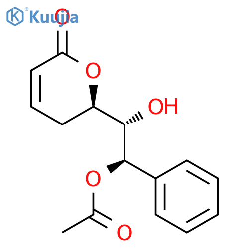 2H-Pyran-2-one, 6-[2-(acetyloxy)-1-hydroxy-2-phenylethyl]-5,6-dihydro-,[6R*(1S*,2R*)]- structure