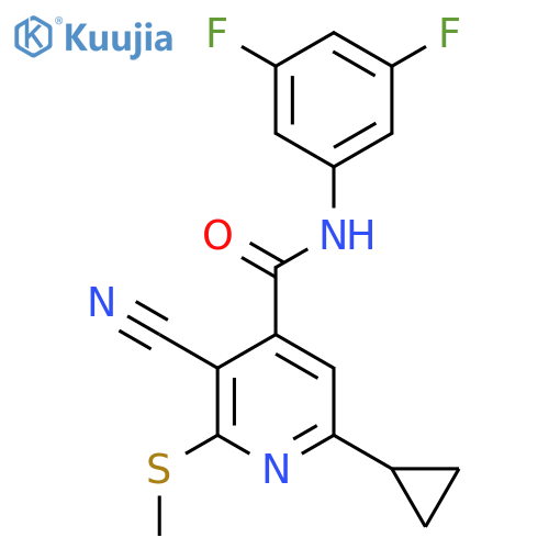 3-cyano-6-cyclopropyl-N-(3,5-difluorophenyl)-2-(methylsulfanyl)pyridine-4-carboxamide structure