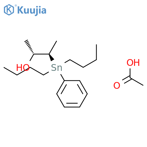 2-Butanol, 3-(dibutylphenylstannyl)-, acetate, (R*,R*)- structure