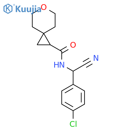 N-[(4-chlorophenyl)(cyano)methyl]-6-oxaspiro[2.5]octane-1-carboxamide structure