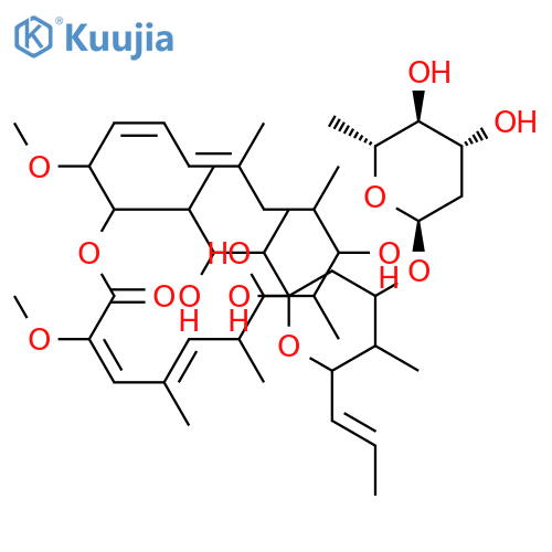 Oxacyclooctadeca-3,5,13,15-tetraen-2-one,18-[(1S,2R,3S)-3-[(2R,4R,5S,6R)-4-[(2,6-dideoxy-b-D-arabino-hexopyranosyl)oxy]tetrahydro-2-hydroxy-5-methyl-6-(1E)-1-propen-1-yl-2H-pyran-2-yl]-2-hydroxy-1-methylbutyl]-8,10-dihydroxy-3,17-dimethoxy-5,7,9,11,13-pentamethyl-,(3Z,5E,7R,8R,9S,10S,11R,13E,15E,17S,18R)- structure