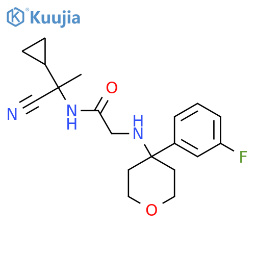 N-(1-cyano-1-cyclopropylethyl)-2-{[4-(3-fluorophenyl)oxan-4-yl]amino}acetamide structure