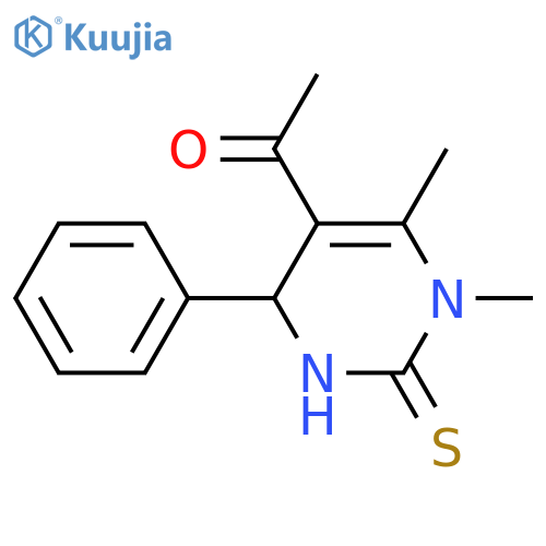 Ethanone,1-(1,2,3,4-tetrahydro-1,6-dimethyl-4-phenyl-2-thioxo-5-pyrimidinyl)- structure