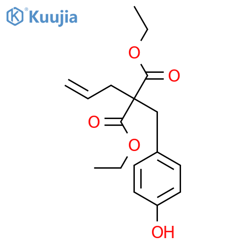 Propanedioic acid, 2-[(4-hydroxyphenyl)methyl]-2-(2-propen-1-yl)-, 1,3-diethyl ester structure