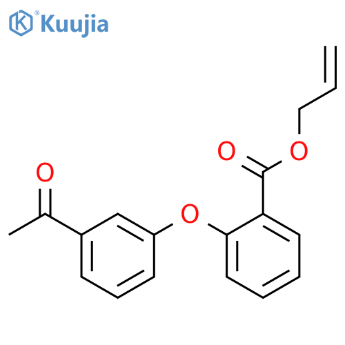 Benzoic acid, 2-(3-acetylphenoxy)-, 2-propenyl ester structure