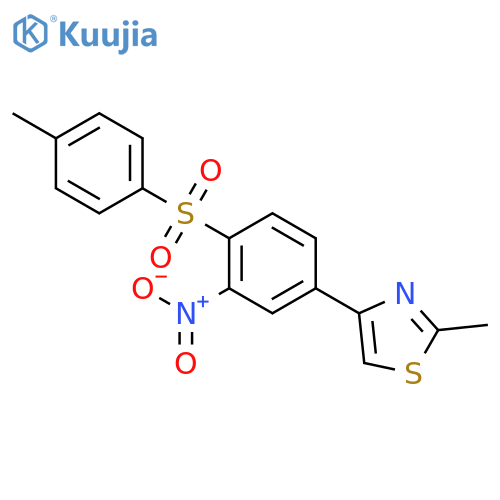 Thiazole, 2-methyl-4-[4-[(4-methylphenyl)sulfonyl]-3-nitrophenyl]- structure