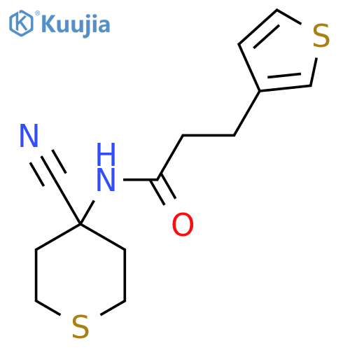 N-(4-cyanothian-4-yl)-3-(thiophen-3-yl)propanamide structure