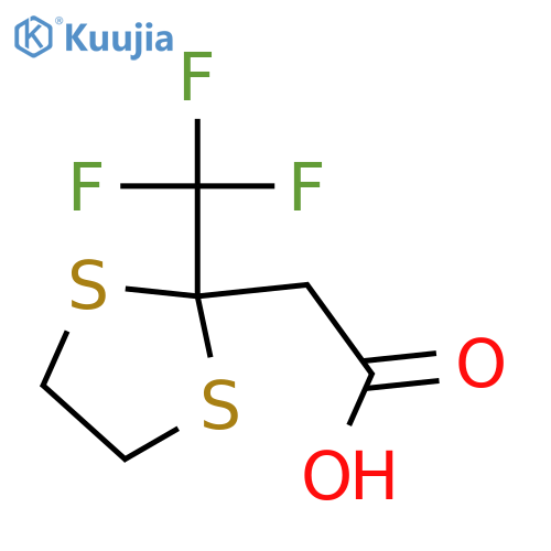 2-2-(trifluoromethyl)-1,3-dithiolan-2-ylacetic acid structure