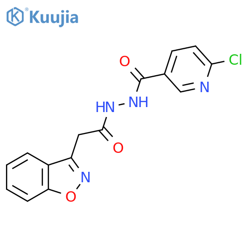 N'-[2-(1,2-benzoxazol-3-yl)acetyl]-6-chloropyridine-3-carbohydrazide structure