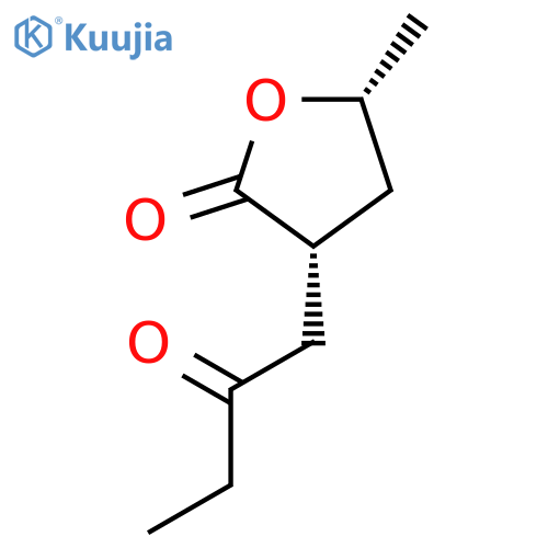 2(3H)-Furanone, dihydro-5-methyl-3-(2-oxobutyl)-, (3R-cis)- structure