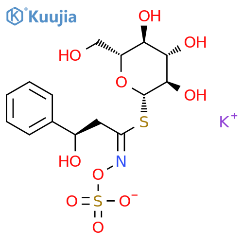 b-D-Glucopyranose, 1-thio-, 1-[(bR)-b-hydroxy-N-(sulfooxy)benzenepropanimidate], potassiumsalt (1:1) structure