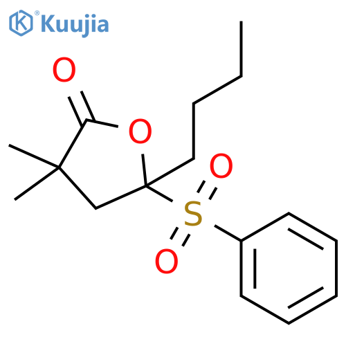 2(3H)-Furanone, 5-butyldihydro-3,3-dimethyl-5-(phenylsulfonyl)- structure