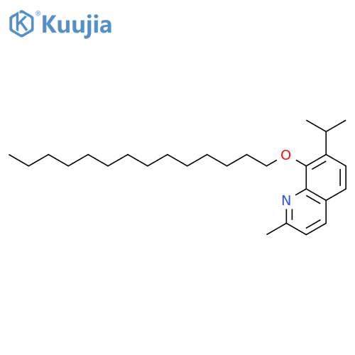 Quinoline, 2-methyl-7-(1-methylethyl)-8-(tetradecyloxy)- structure