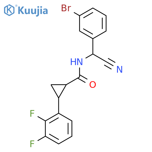 N-[(3-bromophenyl)(cyano)methyl]-2-(2,3-difluorophenyl)cyclopropane-1-carboxamide structure