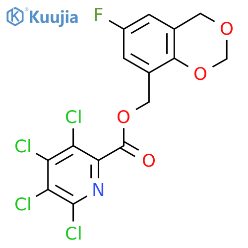 (6-Fluoro-2,4-dihydro-1,3-benzodioxin-8-yl)methyl 3,4,5,6-tetrachloropyridine-2-carboxylate structure