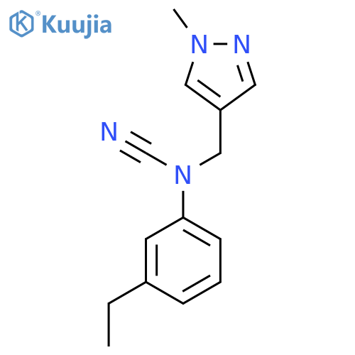 N-cyano-3-ethyl-N-(1-methyl-1H-pyrazol-4-yl)methylaniline structure