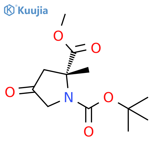 O1-tert-butyl O2-methyl (2R)-2-methyl-4-oxo-pyrrolidine-1,2-dicarboxylate structure