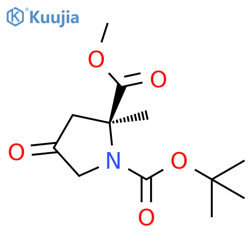 O1-tert-butyl O2-methyl (2S)-2-methyl-4-oxo-pyrrolidine-1,2-dicarboxylate structure