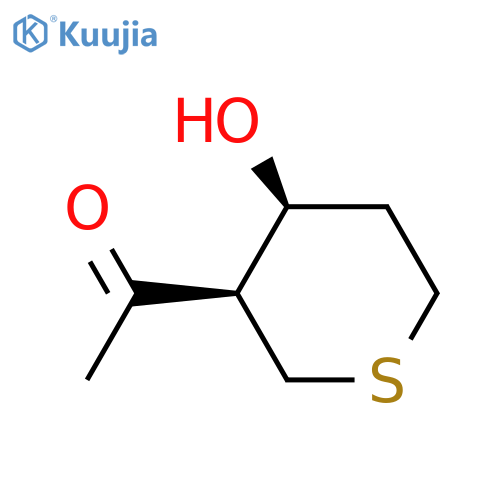 Ethanone,1-(tetrahydro-4-hydroxy-2H-thiopyran-3-yl)-, (3R-cis)- (9CI) structure