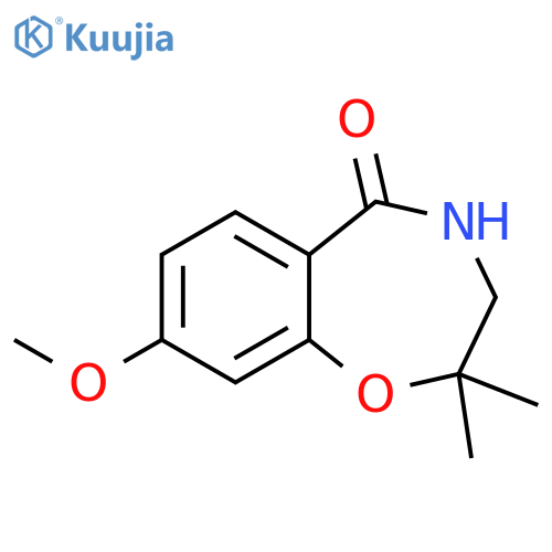 8-methoxy-2,2-dimethyl-2,3,4,5-tetrahydro-1,4-benzoxazepin-5-one structure