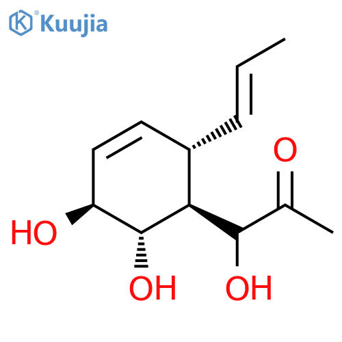 2-Propanone,1-[(1R,2S,5S,6S)-5,6-dihydroxy-2-(1E)-1-propen-1-yl-3-cyclohexen-1-yl]-1-hydroxy- structure