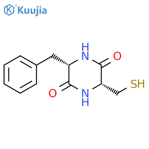 (3S,6R)-3-benzyl-6-(sulfanylmethyl)piperazine-2,5-dione structure