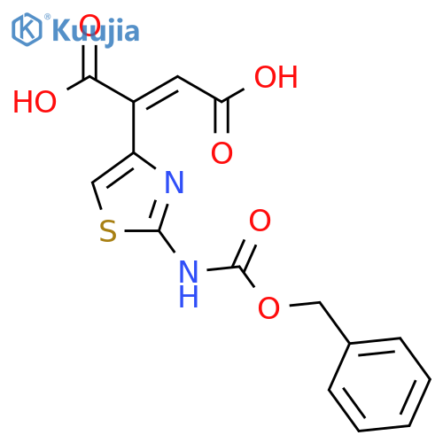 2-Butenedioic acid, 2-[2-[[(phenylmethoxy)carbonyl]amino]-4-thiazolyl]-,(E)- structure