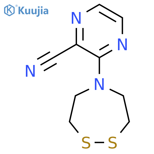 3-(1,2,5-dithiazepan-5-yl)pyrazine-2-carbonitrile structure