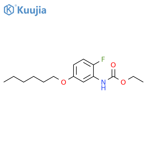 Carbamic acid, [2-fluoro-5-(hexyloxy)phenyl]-, ethyl ester structure