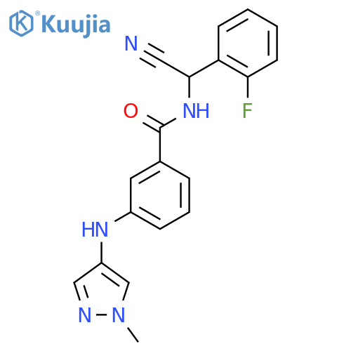 N-[cyano(2-fluorophenyl)methyl]-3-[(1-methyl-1H-pyrazol-4-yl)amino]benzamide structure